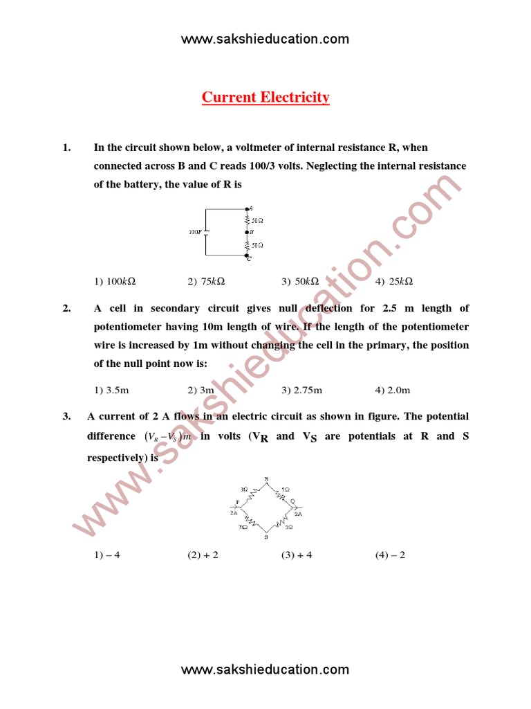 2current Electricity | PDF | Electric Current | Series And Parallel ...