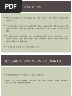 Research Synopsis Writing for BSc