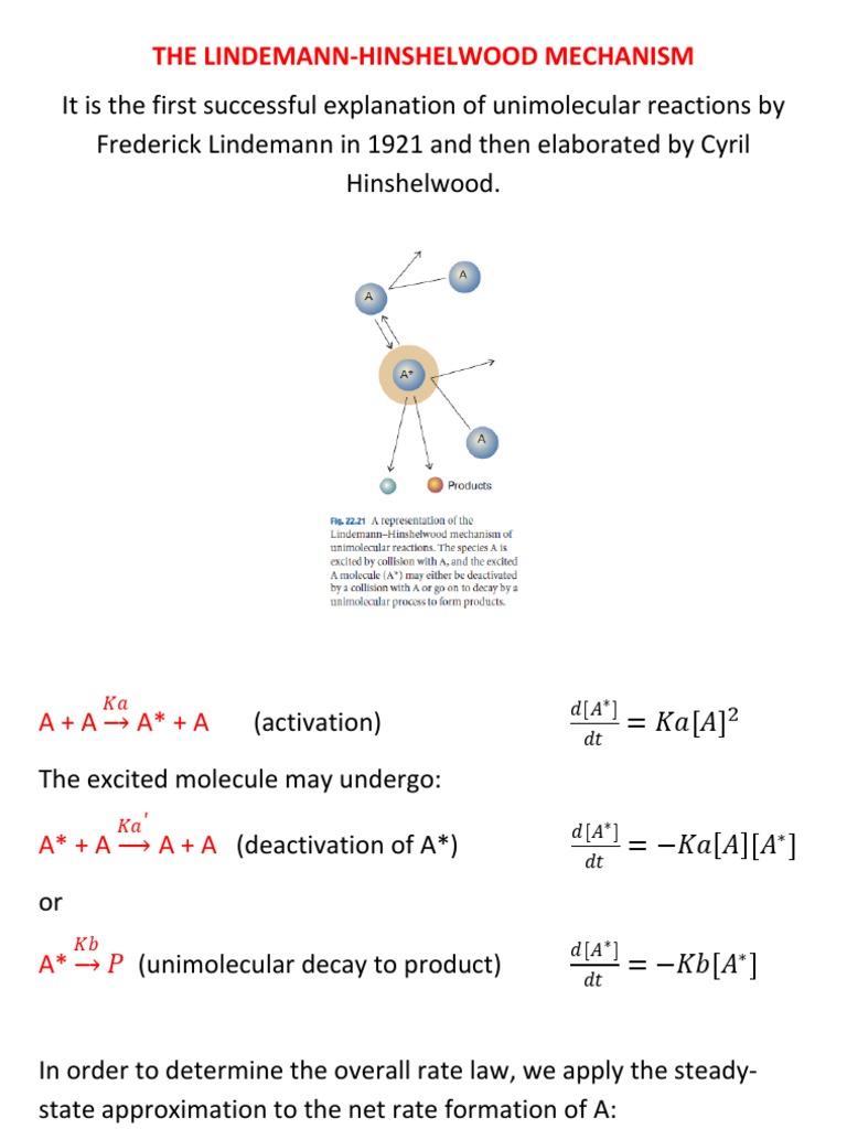 Lindemann-Hinshelwood Mechanism Explained | PDF | Science & Mathematics
