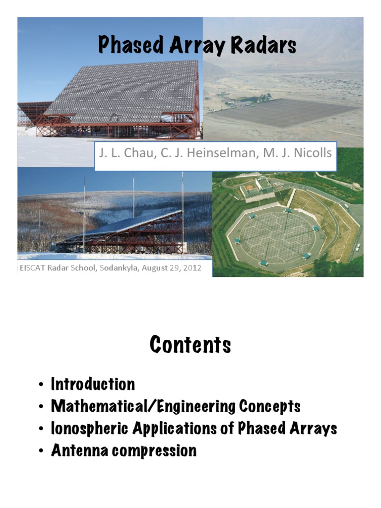 Phased Array Radars: J. L. Chau, C. J. Heinselman, M. J. Nicolls | PDF ...
