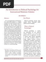 An Introduction To Political Psychology For International Relations Scholars