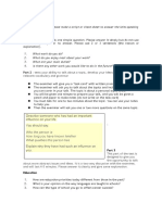 IELTS Speaking Cheat Sheet and Script for Parts 1-3