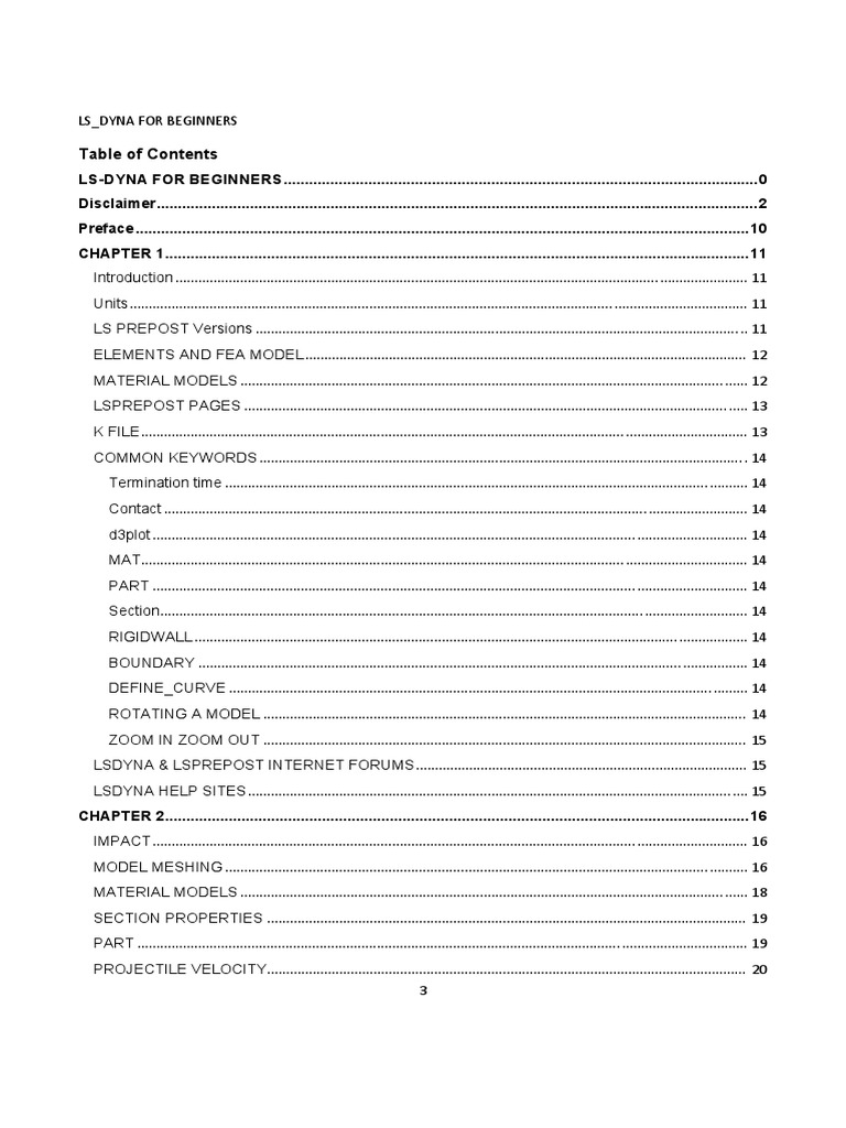 Ls-Dyna For Begineers | PDF