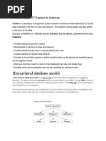 Hierarchical Database Model: What Is RDBMS? Explain Its Features