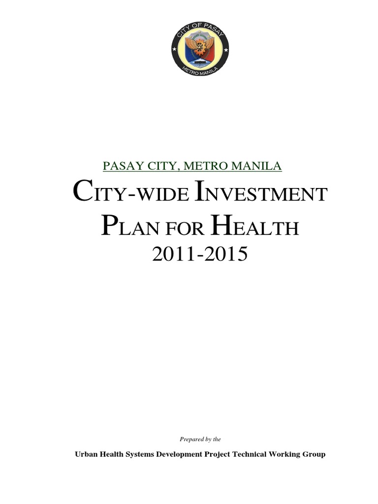 CityWide Investment Plan For Health 20102015, Pasay City, Metro