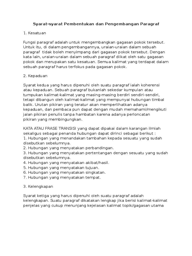 Teknik Pengembangan Paragraf