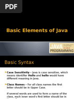 Basic Elements of Java