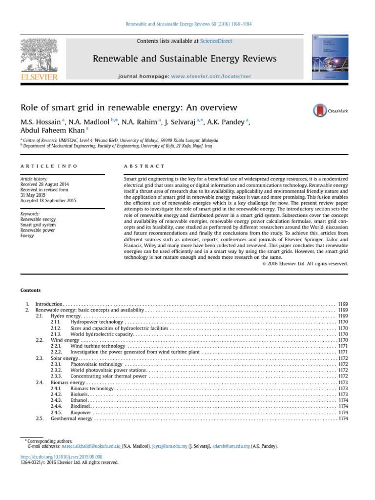 RENEWABLE ENERGY AND SUSTAINABLE REVIEWS intelligence overview