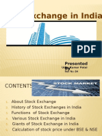 Stock Exchange in India: Presented by
