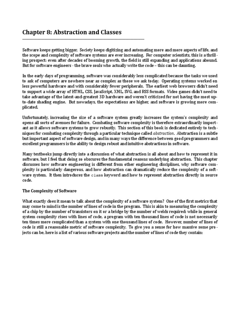 Software Complexity & Abstraction | PDF | Interface (Computing) | Class ...