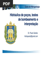 8 - Hidráulica de Poços Testes de Bombeamento e Interpretação