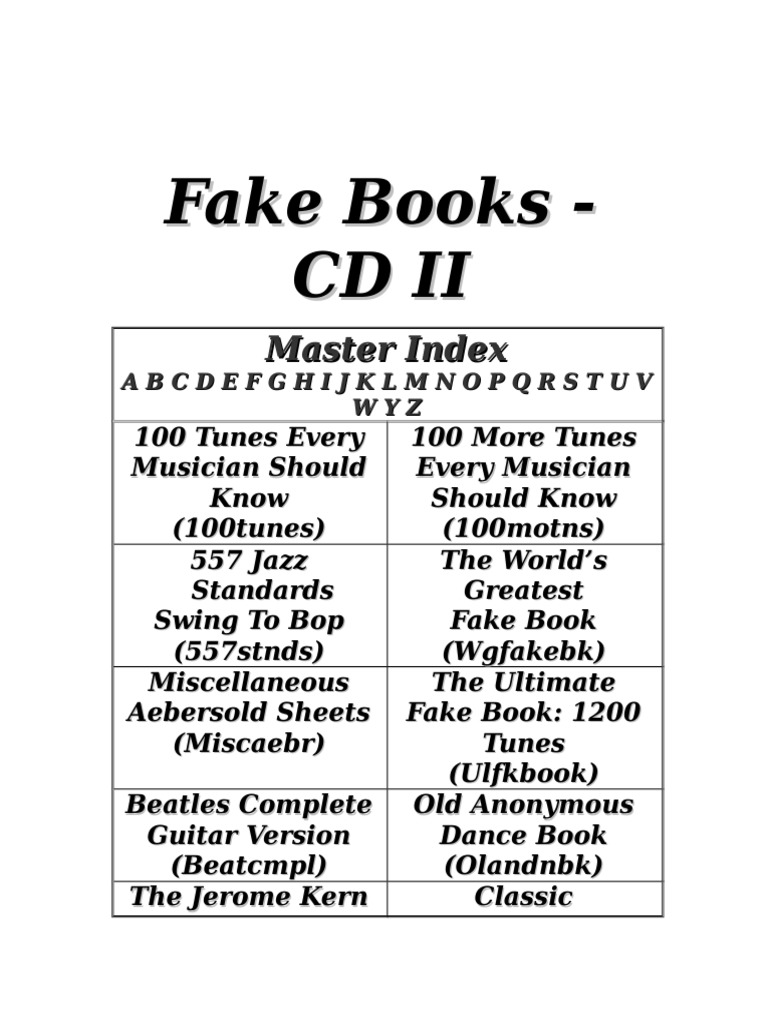 The Fakebook CD II Download Free PDF Leisure Entertainment (General)