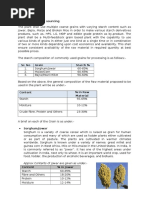 Grains and Its Starch Content