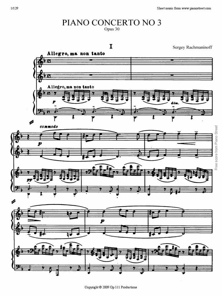 Rachmaninoff Concerto 3 Entire PDF | PDF | Sheet Music | Piano