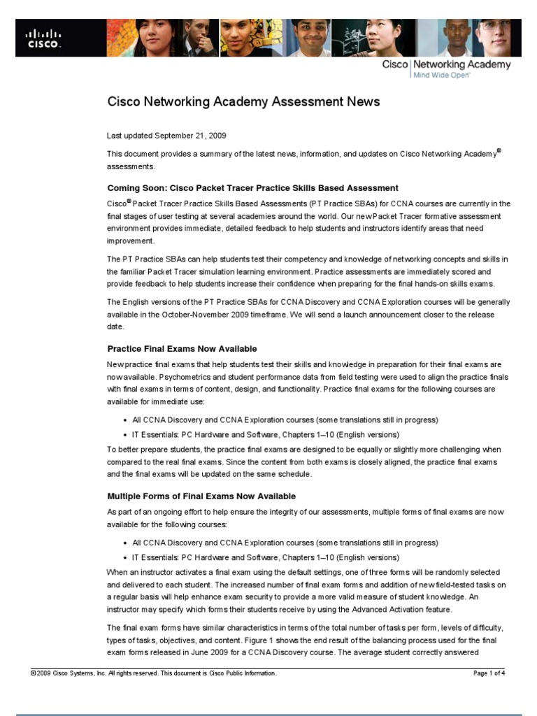 Cisco Networking Academy Assessment News Coming Soon Cisco Packet