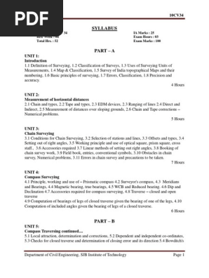 Civil Iii Surveying I 10cv34 Notes Pdf Surveying Compass - 
