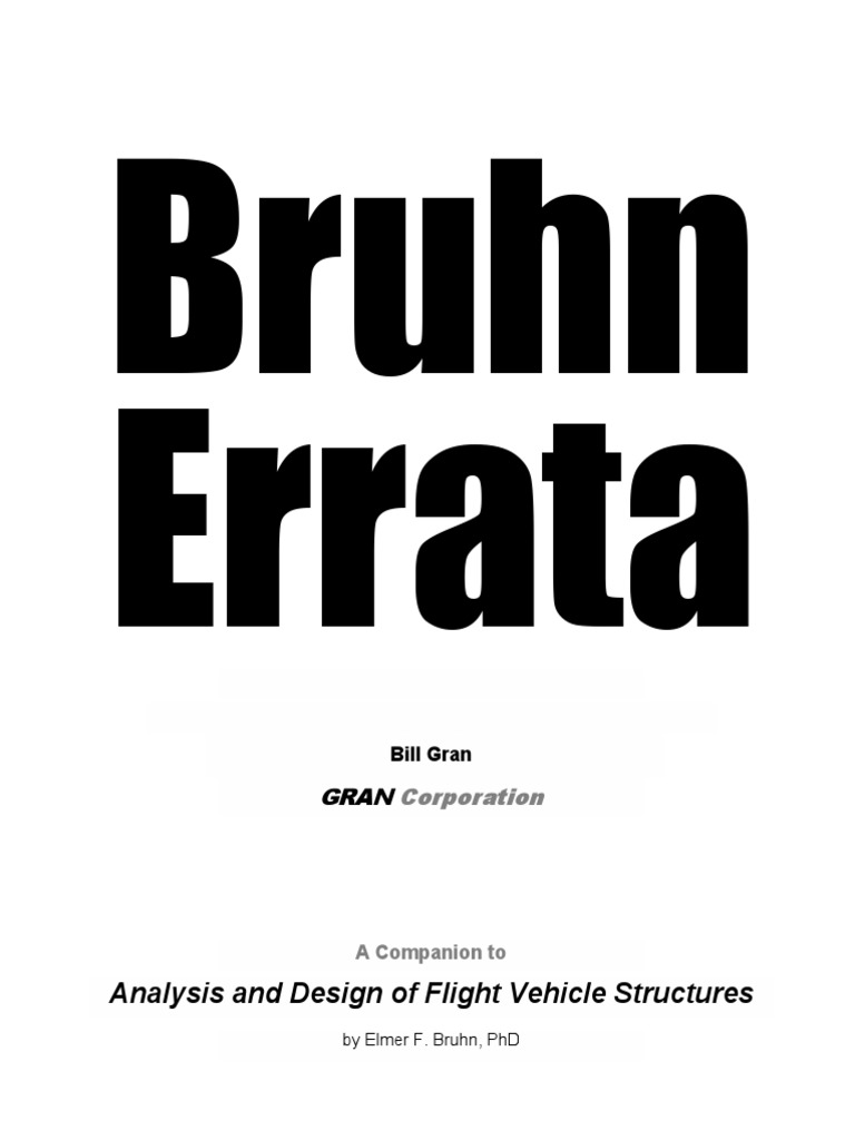 Bruhn Errata 2nd Edition Draft2 | PDF | Bending | Beam
