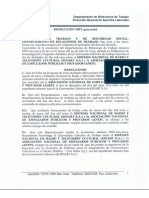 Resolución del MTSS sobre  la cesantía en SINART