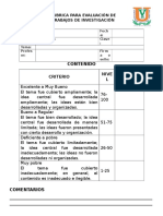 Rubrica para Trabajos de Investigacion