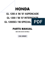 0 Honda Goldwing GL1200 1986 To 1987 Honda Parts Manual-186DC