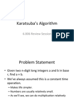 Karatsuba's Algorithm: 6.006 Review Session