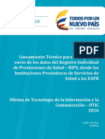 Lineamientos Tecnicos para La Estructura de Los Rips 2016