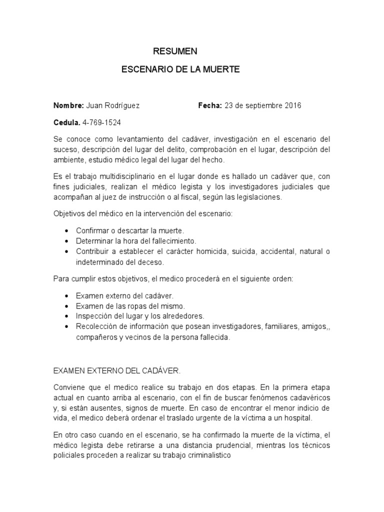 Escenario de La Muerte | PDF | Jurisprudencia médica | Suicidio