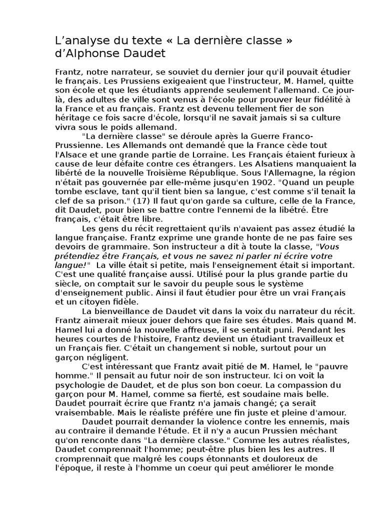 L'analyse Du Texte Derniere Classe  PDF  Langues