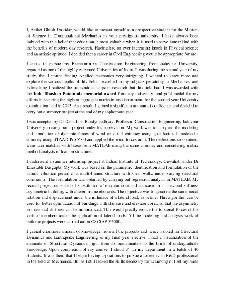 Letter of Motivation For Ecole CEntrale de Nantes  PDF  France