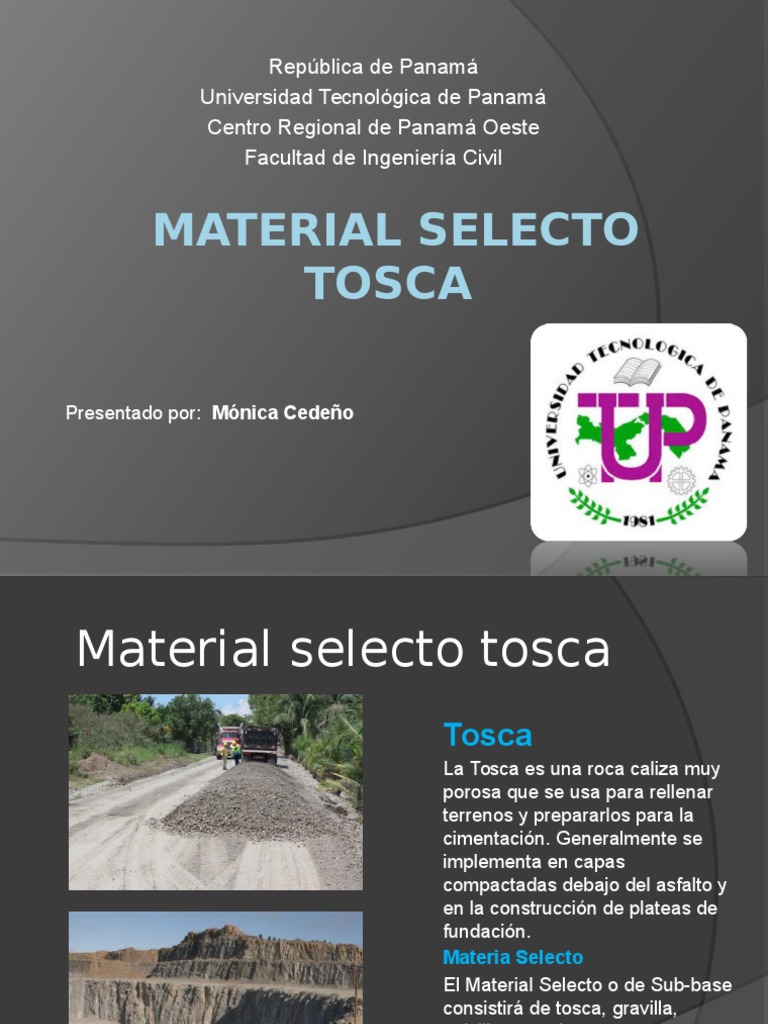 Uso de Tosca como Material Selecto en Carreteras | PDF | La carretera ...