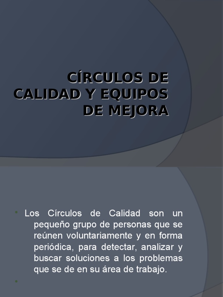 Círculos de Calidad y Mejora Continua | PDF | Negocios | Relaciones ...