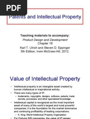 16. Patents Intellectual Property