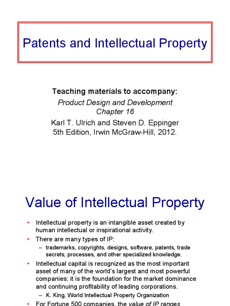 Patents Intellectual Property PDF Patent Application Patent