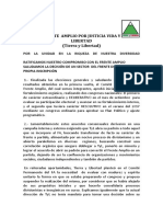 Pronunciamiento Partido Político Tierra y Libertad 29 Setiembre 2016 Sobre El Frente Amplio