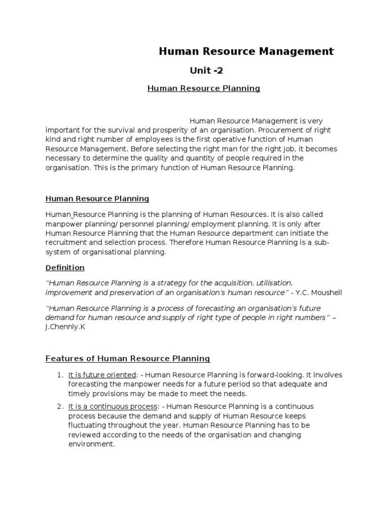 Human Resource Planning Essentials | PDF | Human Resources | Resource