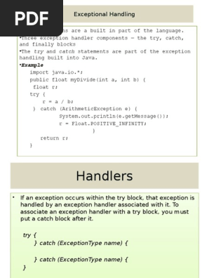 Exceptional Handling Programming Paradigms Computing Free 30