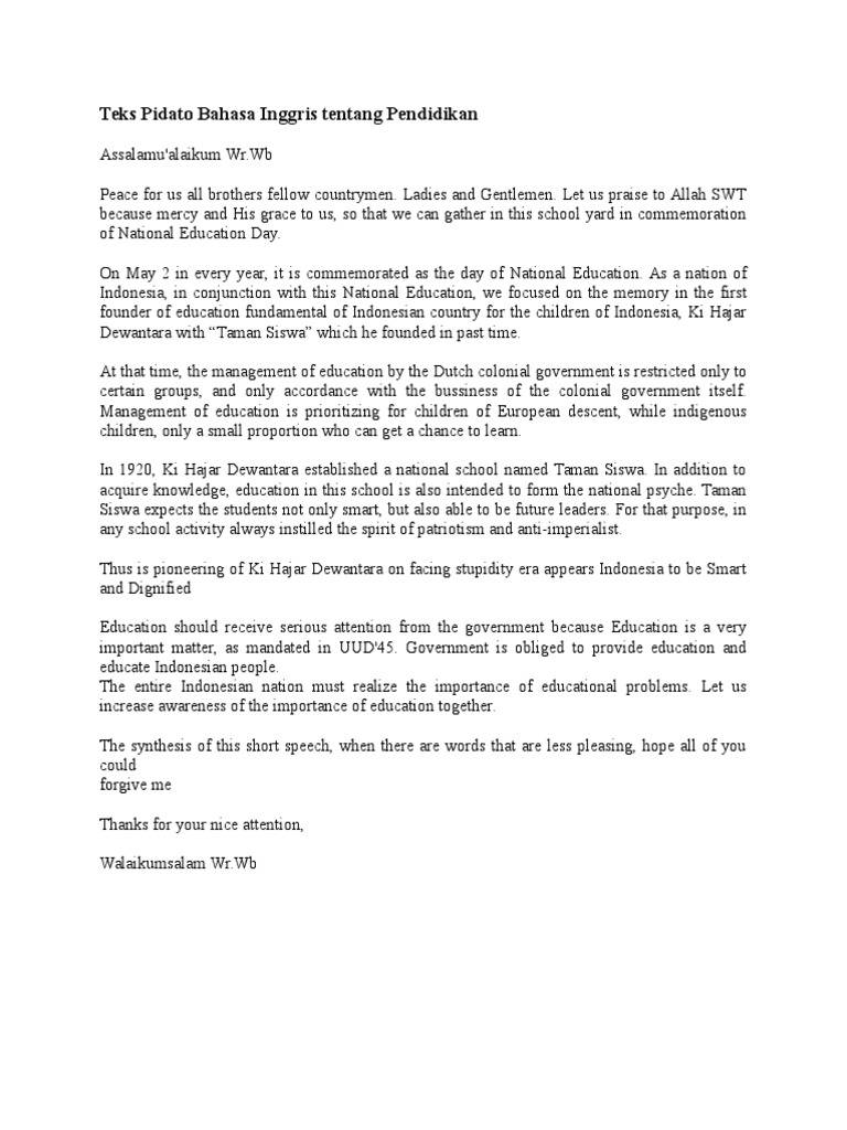 Teks Pidato Tentang Pendidikan Di Indonesia Terkait Teks Pidato Tentang Pendidikan Di Indonesia Terkait
