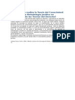 ¿Qué Función Realiza La Teoría Del Conocimiento Jurídico y La Metodología Jurídica en La Formaciónde Las Teorías Del Derecho