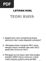 Soal Teori Biaya Salin