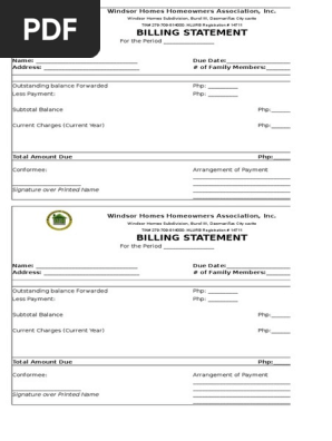 Billing Statement