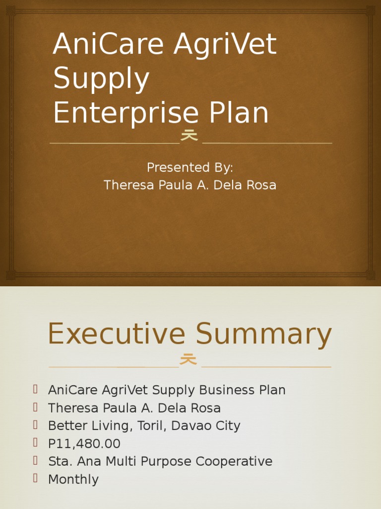 agrivet supply business plan pdf