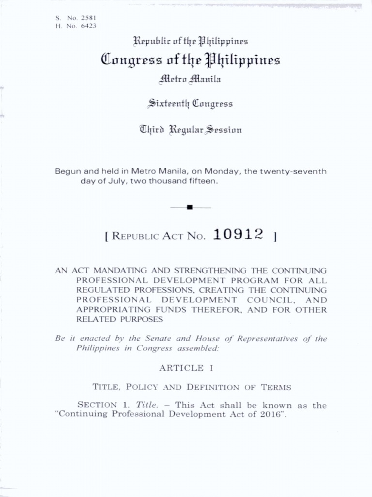 Continuing Professional Development Act | PDF | Lifelong Learning ...
