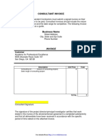 Consultant Invoice Template Guide