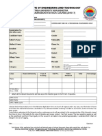 M.tech. Application Form