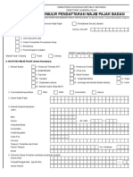 Formulir Pendaftaran NPWP Badan Excel