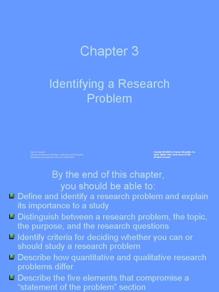 3_Identifying a Research Problem | Learning | Psychology & Cognitive ...