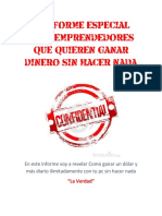 Informe Especial para Emprendedores Que Quieren Ganar Dinero Sin Hacer Nada