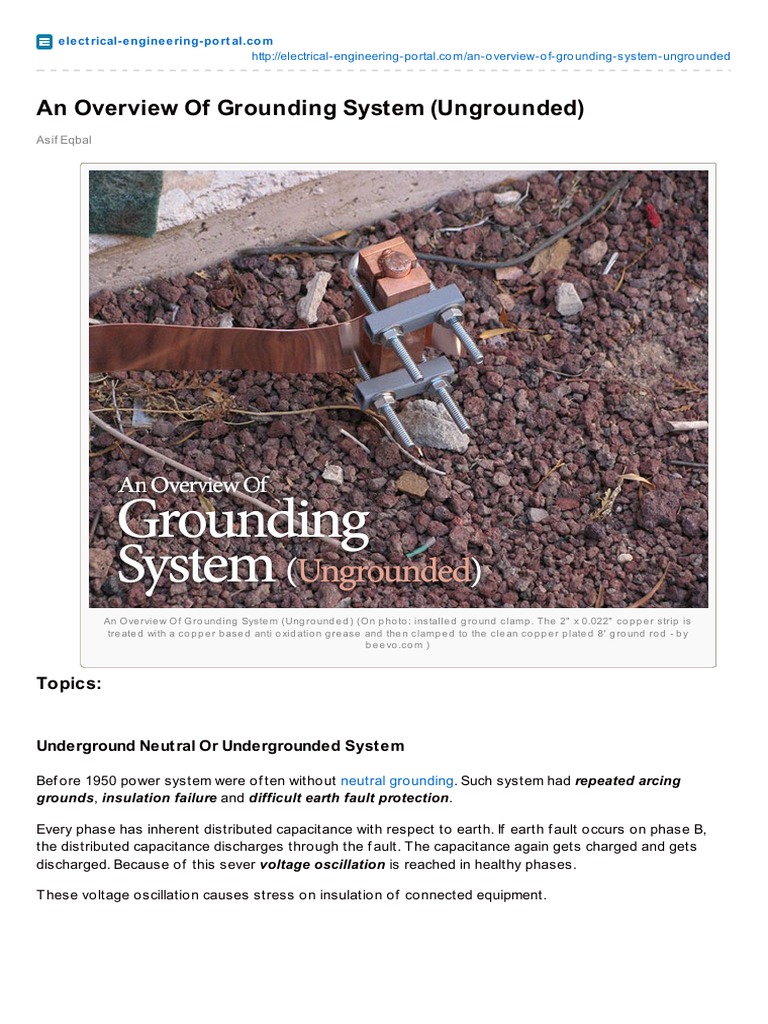 Overview of Ungrounded Grounding Systems | PDF | Power Engineering ...