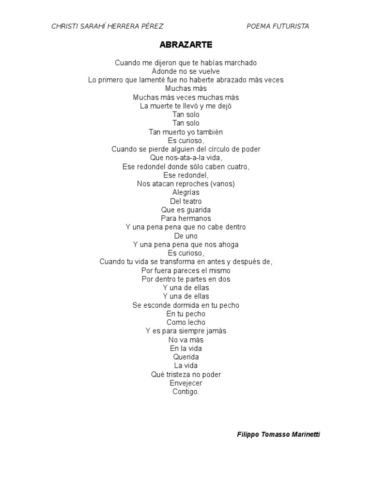 Poemas Futuristas Abrazarte
