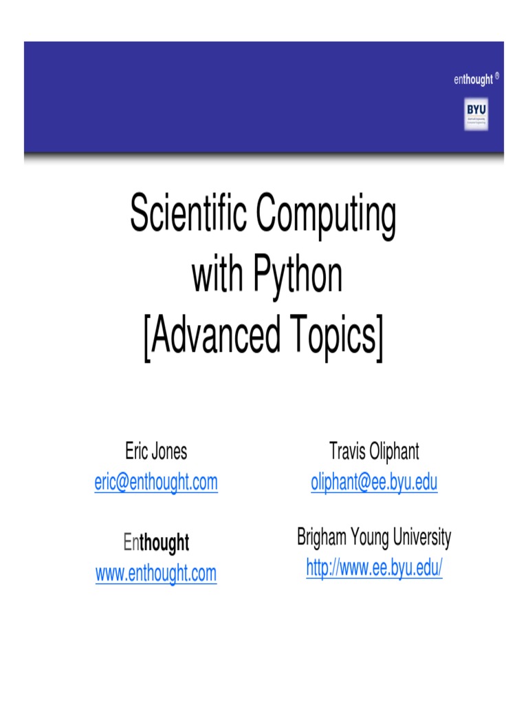 Scientific Computing With Python - Advanced Topics | PDF | C ...